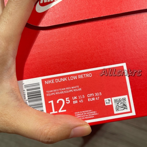 Nike Dunk Low Retro Men's 12.5 Team Red - Picture 11 of 11